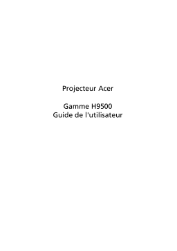 Acer H9500 Projector Manuel utilisateur