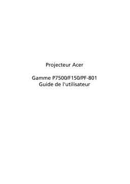 Acer PF-801 Projector Manuel utilisateur