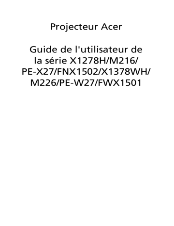 X1278H | Acer X1378WH Projector Manuel utilisateur | Fixfr