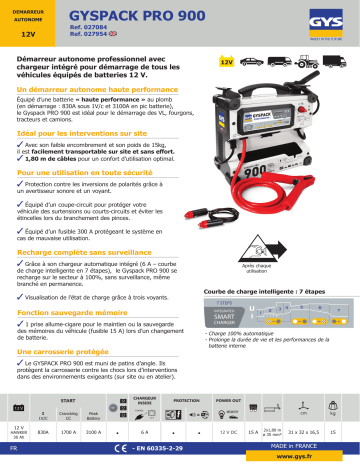 GYS GYSPACK PRO 900 Fiche technique | Fixfr