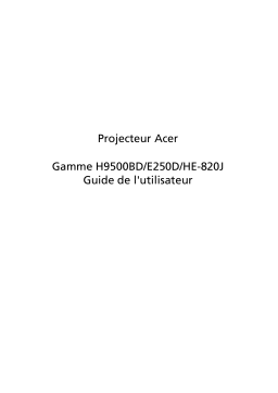 Acer H9500BD Projector Manuel utilisateur