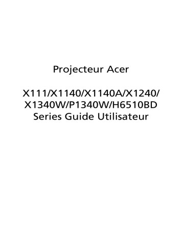 Acer H6510BD Projector Manuel utilisateur | Fixfr