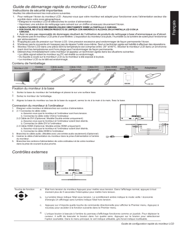 Acer EDB322Q Monitor Guide de démarrage rapide | Fixfr