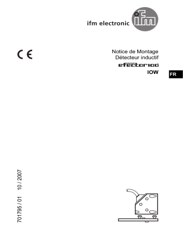 IFM IO9923 Inductive sensor Guide d'installation | Fixfr