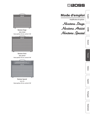 Nextone Stage | Nextone Artist | Boss Nextone Special Guitar Amplifier Manuel du propriétaire | Fixfr