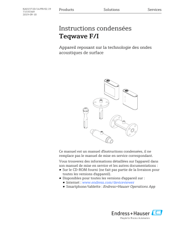 Endres+Hauser Teqwave F/I Brief Manuel utilisateur | Fixfr