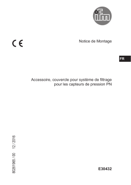 IFM E30432 Accessory cover for filter system Guide d'installation