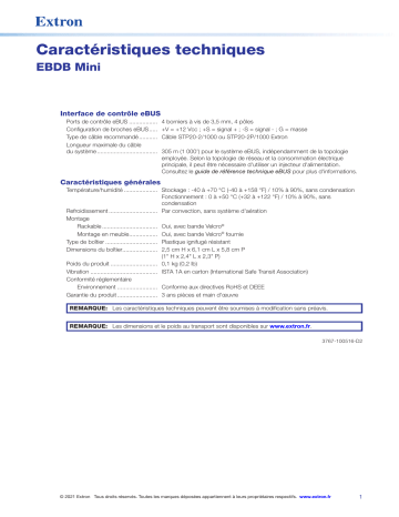 Extron EBDB MINI spécification | Fixfr