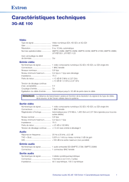 Extron 3G-AE 100 spécification