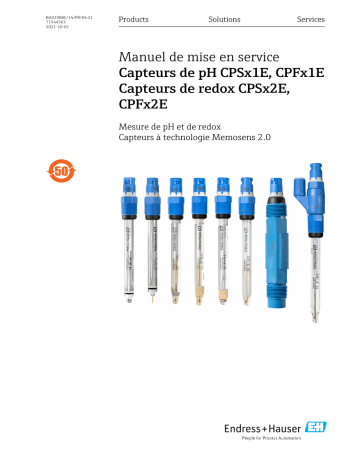 Endres+Hauser pH sensors CPSx1E, CPFx1E ORP sensors CPSx2E, CPFx2E Mode d'emploi | Fixfr