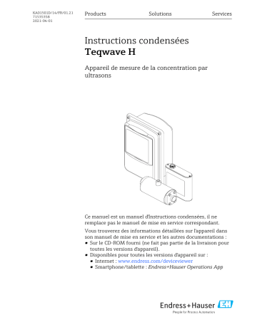 Endres+Hauser Teqwave H Manuel utilisateur | Fixfr