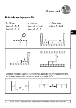 IFM I22004 Inductive area sensor Guide d'installation