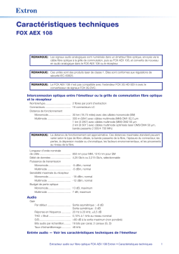 Extron FOX AEX 108 spécification