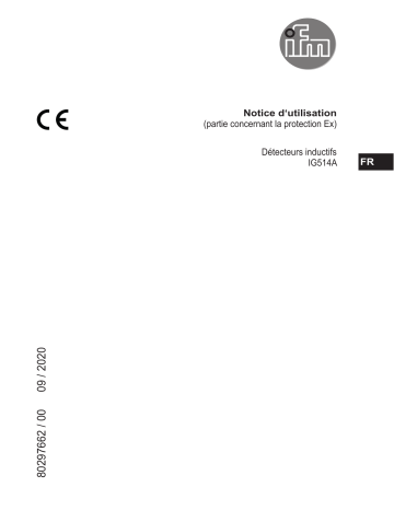 IFM IG514A Inductive sensor Mode d'emploi | Fixfr