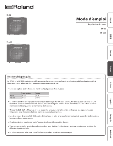 KC-200 | Roland KC-80 3-Ch Mixing Keyboard Amplifier Manuel du propriétaire | Fixfr