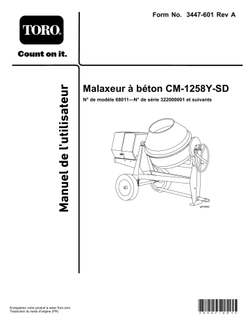 Toro CM-1258Y-SD Concrete Mixer Concrete Equipment Manuel utilisateur | Fixfr