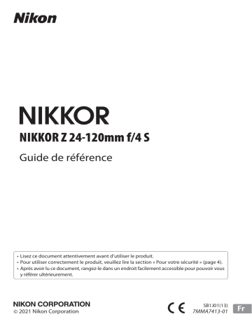 Nikon NIKKOR Z 24-120mm f/4 S Guide de référence | Fixfr