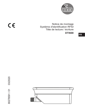 IFM DTI600 RFID read/write head HF Guide d'installation | Fixfr