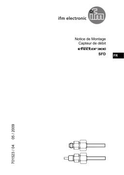 IFM SF5350 Flow sensor for connection to an evaluation unit Guide d'installation