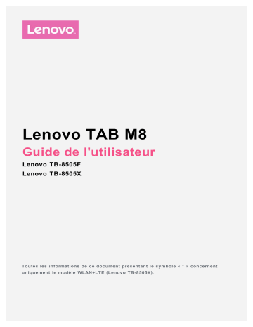 Lenovo Tab M8 HD Manuel utilisateur | Fixfr