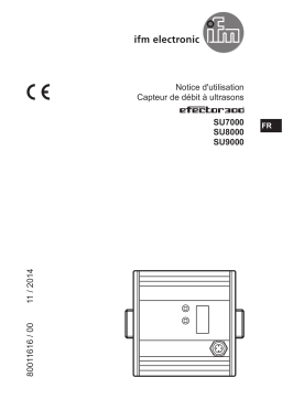 IFM SU9000 Ultrasonic flow meter Mode d'emploi