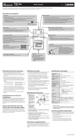 Boss TB-2W Tone Bender Manuel du propriétaire | Fixfr