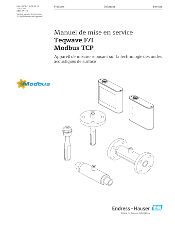 Endres+Hauser Teqwave F/I Modbus TCP Mode d'emploi | Fixfr