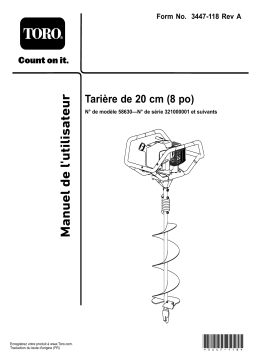 Toro 8in Earth Auger Misc Manuel utilisateur