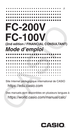 FC-100V (2nd edition / FINANCIAL CONSULTANT) | Casio FC-100V, FC-200V (2nd edition / FINANCIAL CONSULTANT) Calculator Manuel utilisateur | Fixfr
