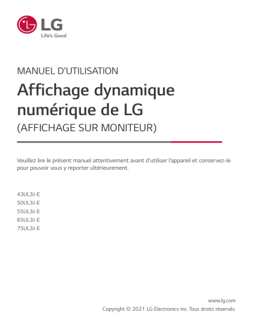 75UL3J-E | LG 43UL3J-E Manuel du propriétaire | Fixfr