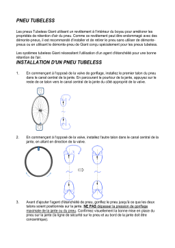Giant Tubeless SOP Manuel du propriétaire