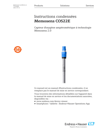 Endres+Hauser Memosens COS22E Manuel utilisateur | Fixfr