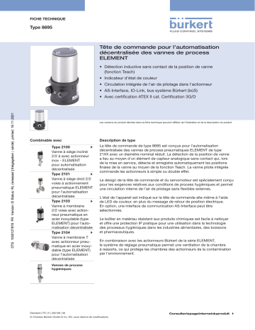 Burkert 8695 Control head Fiche technique | Fixfr