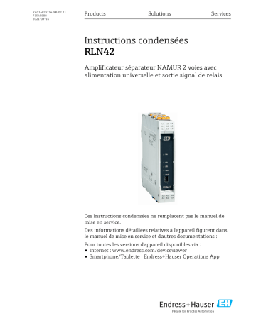 Endres+Hauser RLN42 Manuel utilisateur | Fixfr