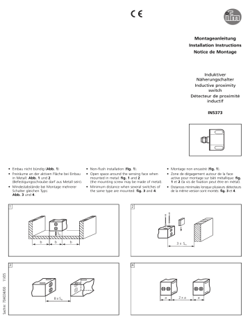 IFM IN5373 Dual inductive sensor for valve actuator Guide d'installation | Fixfr