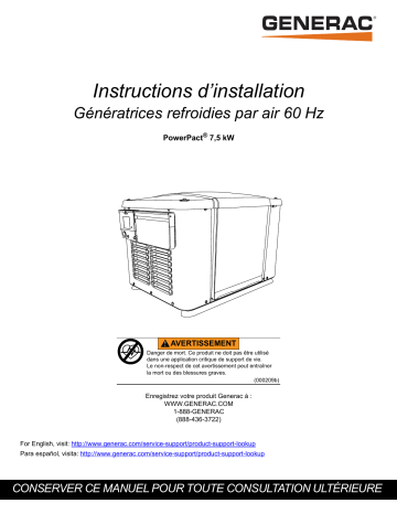 Generac PowerPact Series G0069981 Standby Generator Manuel utilisateur | Fixfr