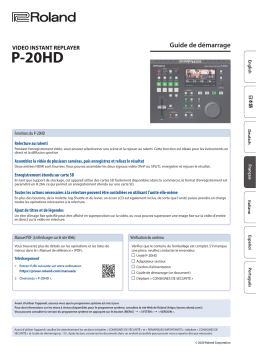 Roland P-20HD 视频即时回放系统 Mode d'emploi