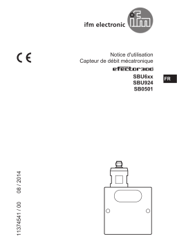 IFM SBU625 Flow transmitter Mode d'emploi