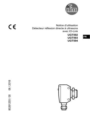 UGT593 | IFM UGT592 ultrasonic diffuse reflection sensor Mode d'emploi | Fixfr