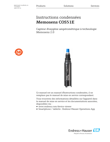 Endres+Hauser Memosens COS51E Manuel utilisateur | Fixfr