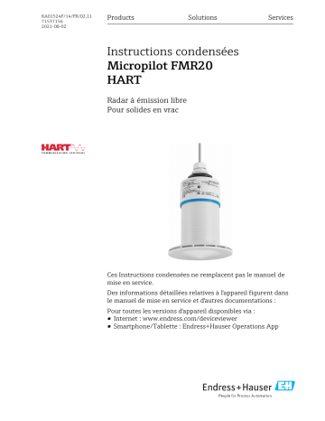 Endres+Hauser Micropilot FMR20 HART Manuel utilisateur | Fixfr