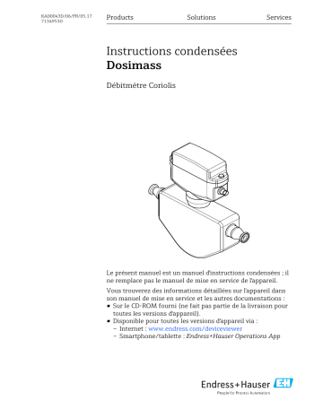 Endres+Hauser Dosimass Brief Manuel utilisateur | Fixfr