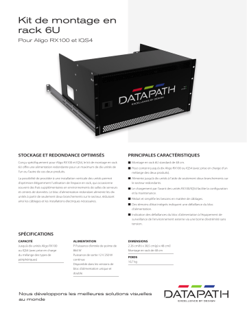 Datapath Kit de montage en rack Fiche technique | Fixfr