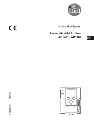 IFM AC1402 AS-Interface PROFINET gateway Mode d'emploi | Fixfr