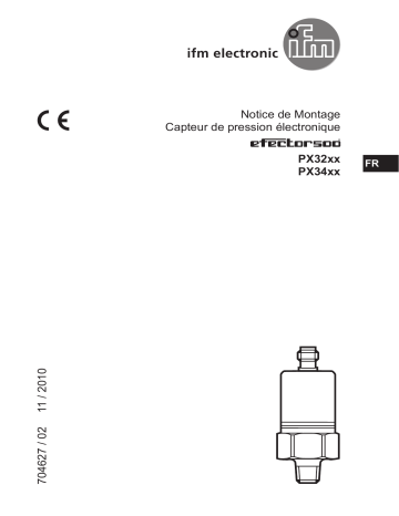 IFM PX3233 Pressure transmitter Guide d'installation | Fixfr