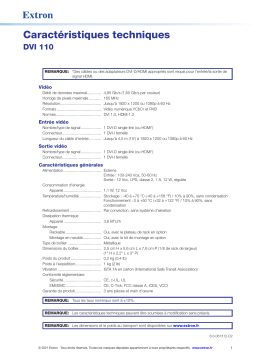 Extron DVI 110 spécification