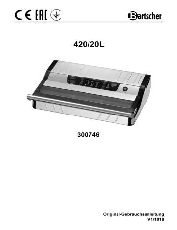 Bartscher 300746 Vacuum packaging machine 420/20L Mode d'emploi | Fixfr