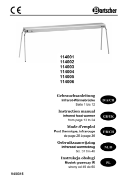 Bartscher 114004 Food warmer IHR1250 Mode d'emploi