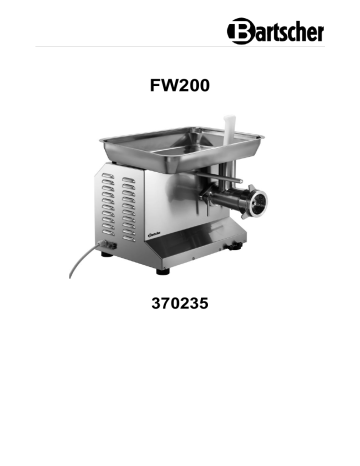 Bartscher 370235 Meat grinder FW200 Mode d'emploi | Fixfr