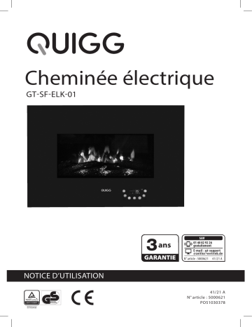 Quigg GT-SF-ELK-01 Flame Effect Heater Manuel utilisateur | Fixfr